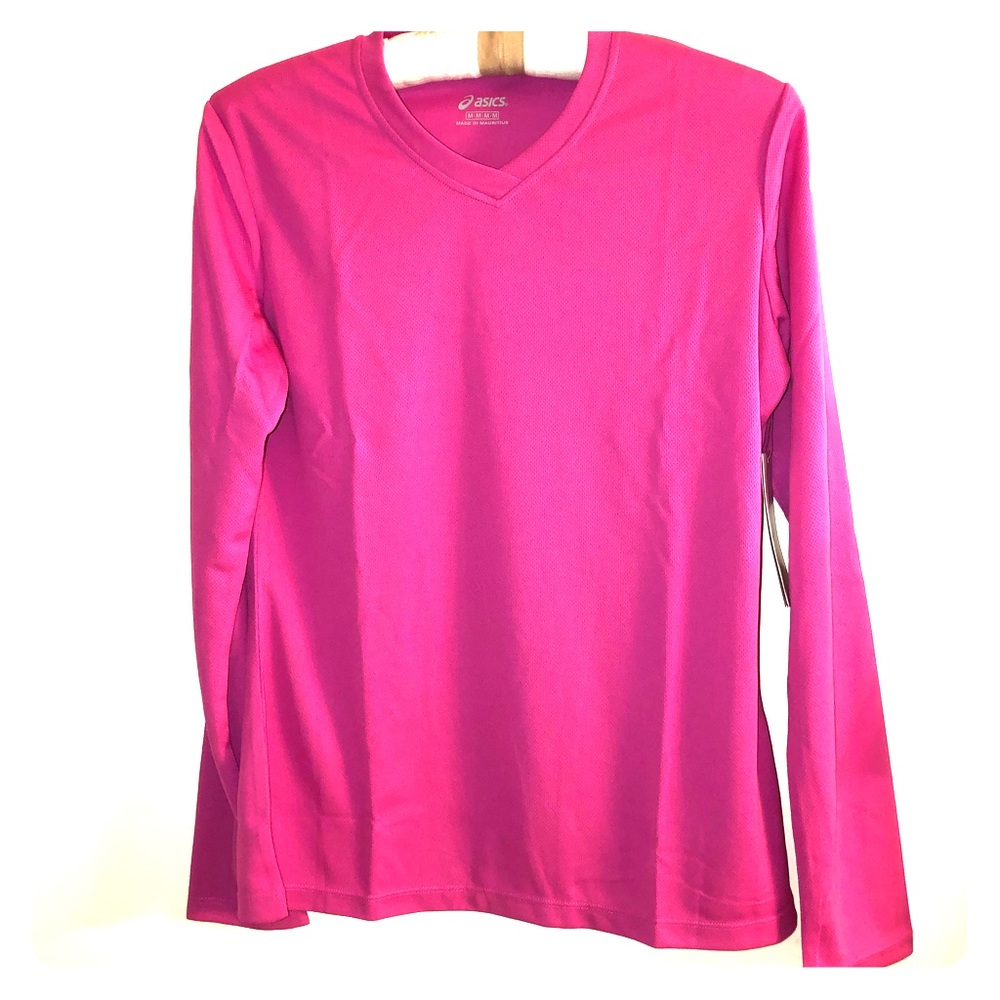 💗 Women’s Pink Ready Set Long-Sleeve Athletic Shirt 👚ASICS 💗 M